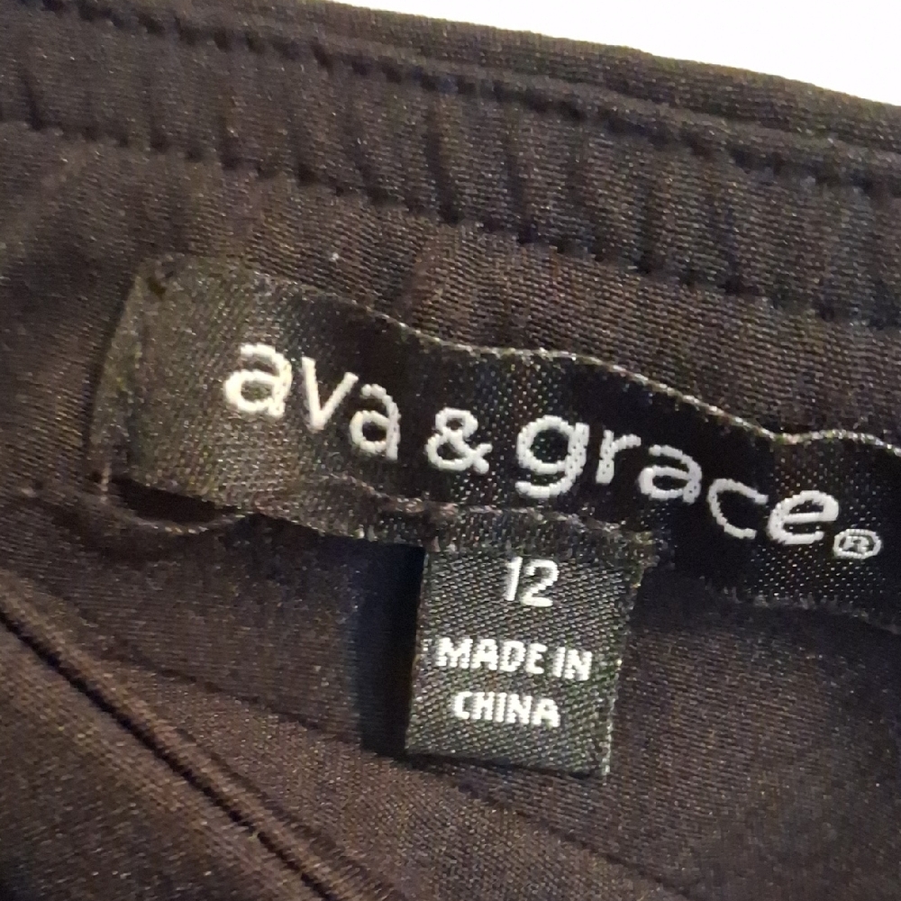 Ava & Grace Elegant Black Straight Leg Pants - Picture 2 of 3